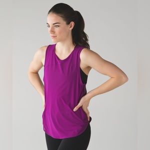Lululemon magenta tank top size 12 pink purple reflective